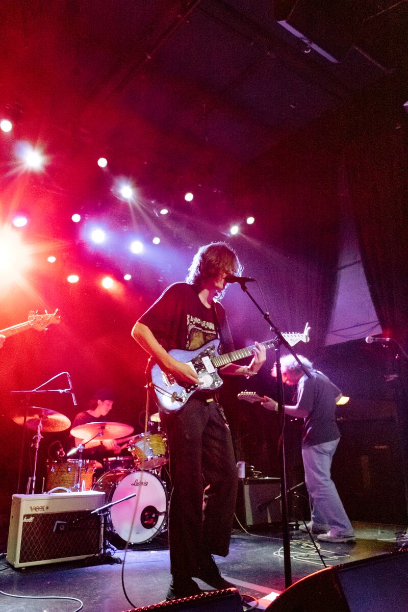 Guitarist and vocalist Truman Sinclair and drummer Ben Lopez perform "pisces." (Photo by Marissa Ding)