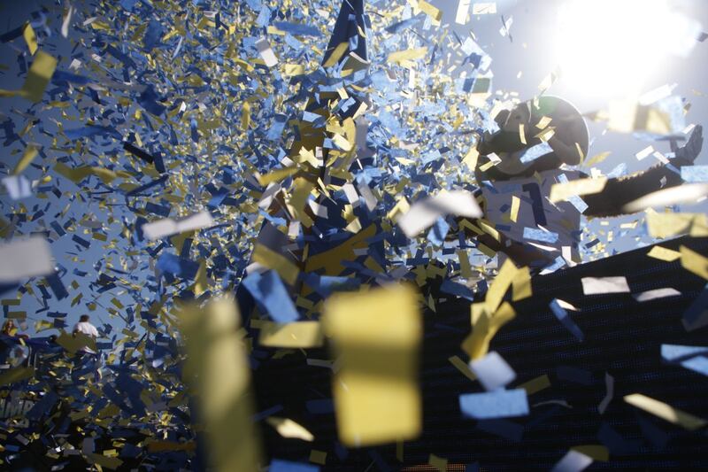 Annenberg Media photographers behind the scenes photographs of the LA Rams victory parade and rally.