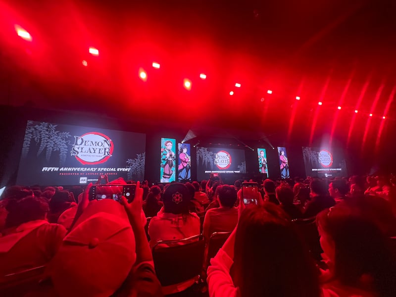 Fans waiting for an anime panel to big