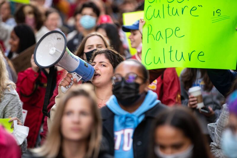 A selection of photos from the photo story "PHOTOS: USC community confronts assaults in Greek life."