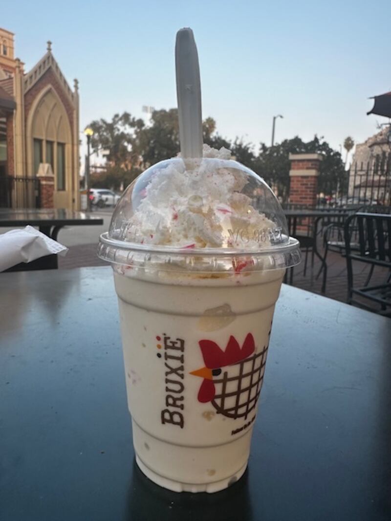 The new candy cane shake at Bruxie.