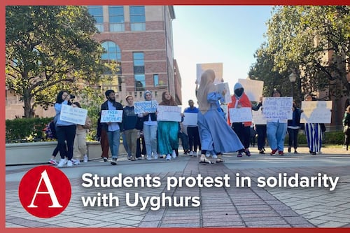 Students protest in solidarity with Uyghurs, demand a response from USC