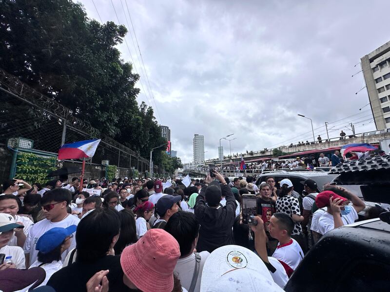 Protesters gathering together