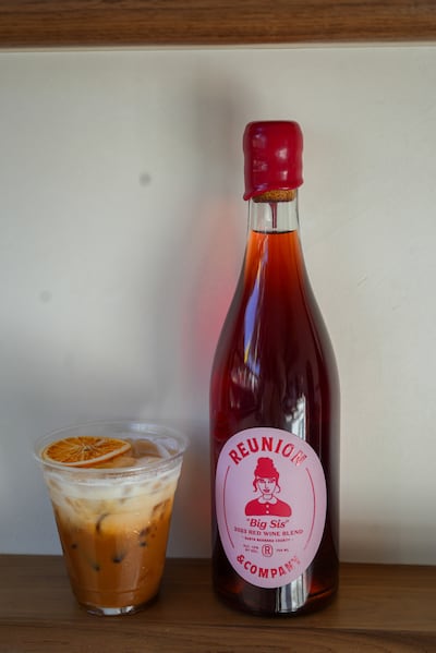 Photo of coffee and wine.