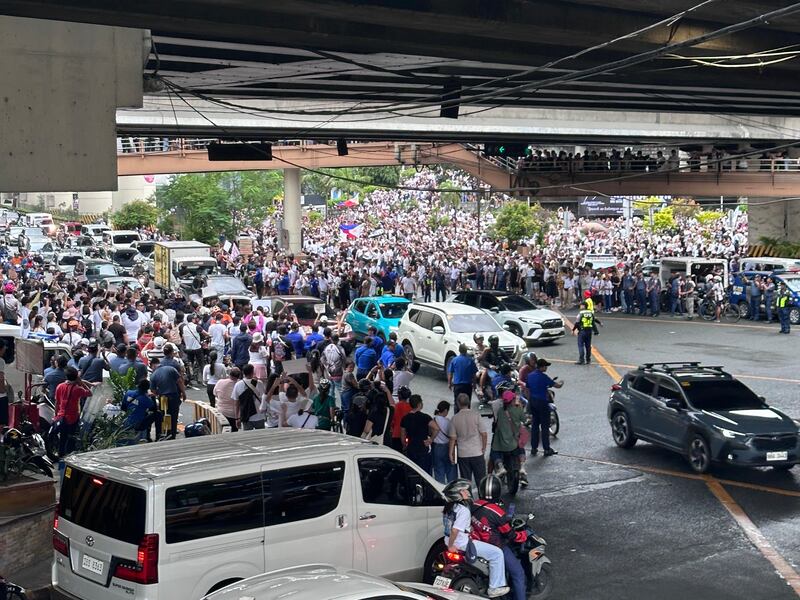 People protesting in a street
