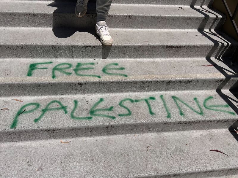 Spraypainted ASC Steps. (Photo by Dylan Luden)