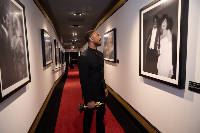 Michael B. Jordan with his Oscar® for Actor in a Leading Role during the 98th Oscars® at Dolby® Theatre at Ovation Hollywood on Sunday, March 15, 2026.