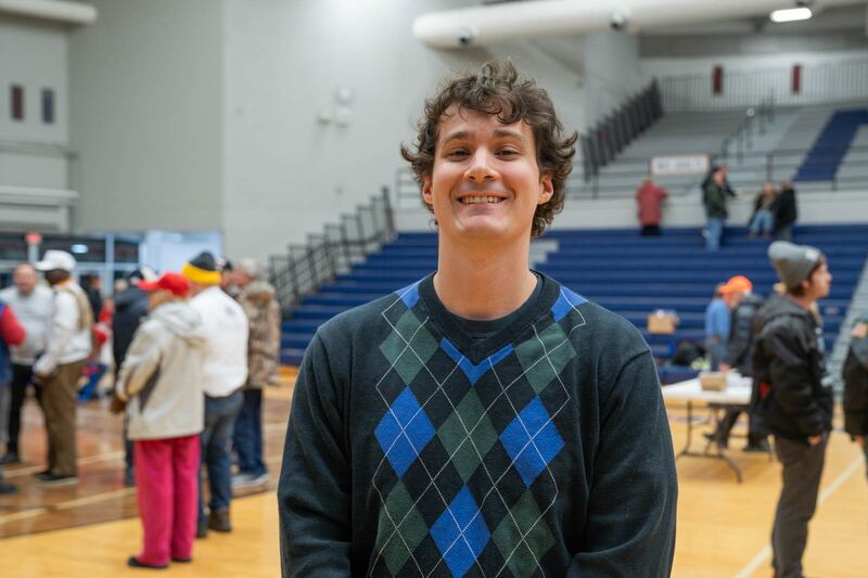 A teacher in Iowa at the caucus.