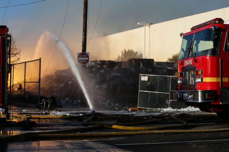 Photos of the City of Carson warehouse fire.