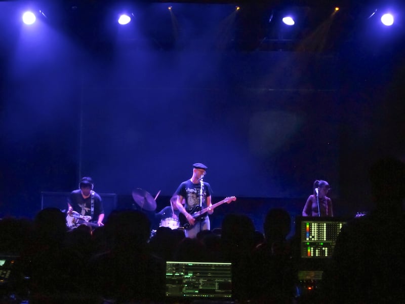 Rock band on a stage