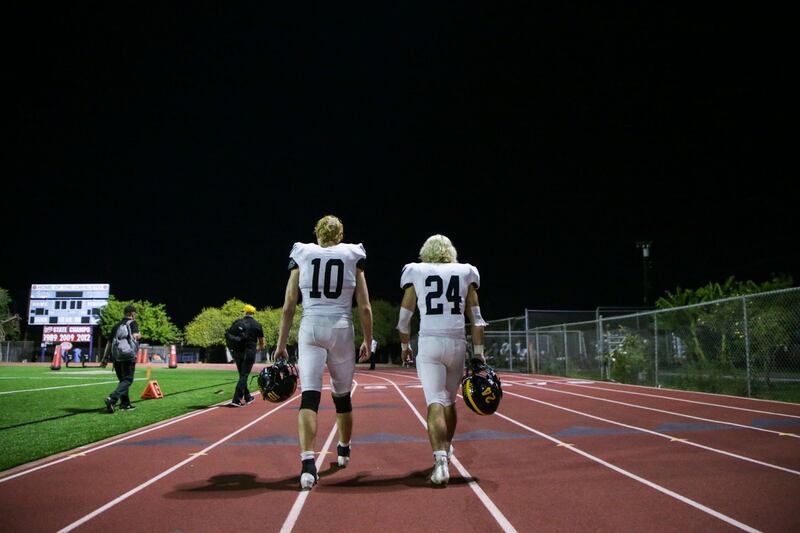 Photo of high school football player Roman Marchetti in a photo story by Yannick Peterhans.