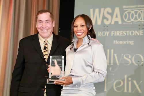 As first woman to claim the Roy Firestone Award, Allyson Felix says ‘This is so much bigger than me’