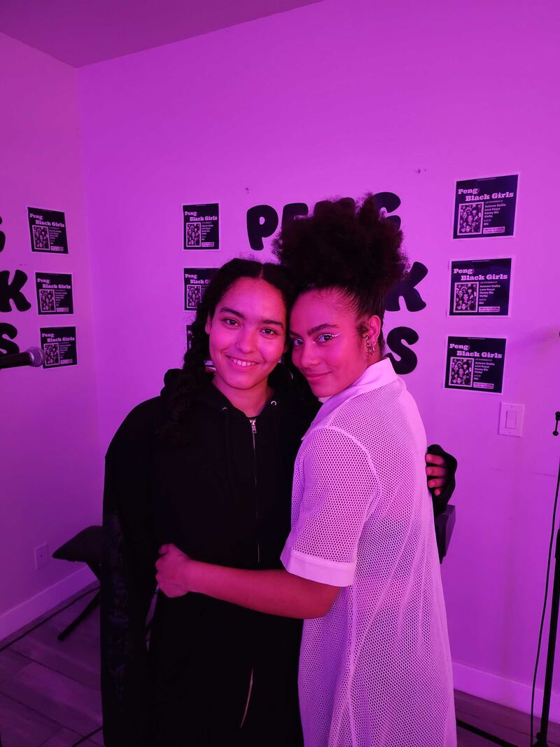 Soley Liati and Anja Tempel embrace at the event.