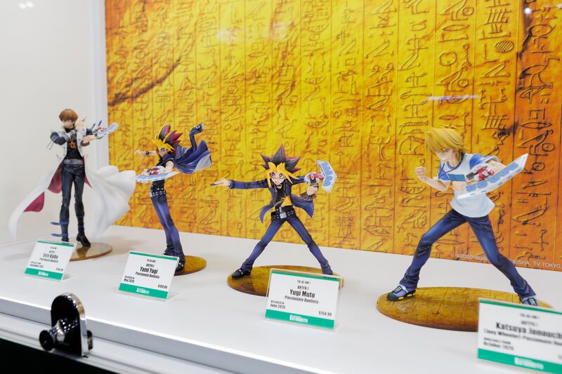 Anime figures on display