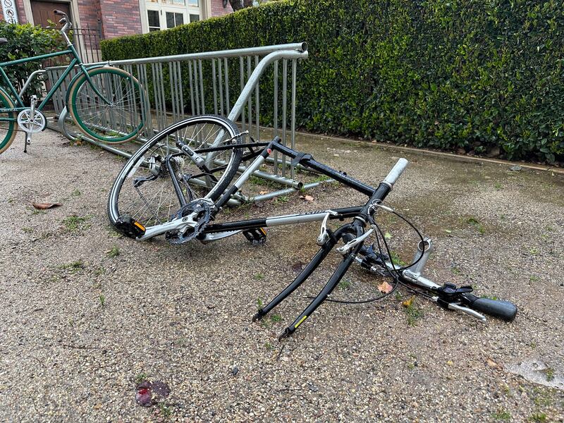 Bike racks, while available, are not well-designed on the USC campus. (Colin Maclay and Mike Ananny/USC).