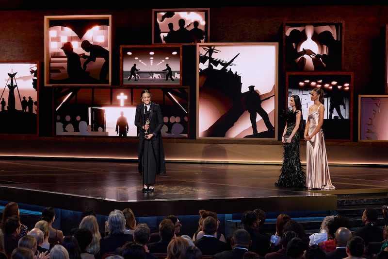 Autumn Durald Arkapaw accepts the Oscar® for Cinematography, presented by Demi Moore during the 98th Oscars® at the Dolby® Theatre at Ovation Hollywood on Sunday, March 15, 2026.