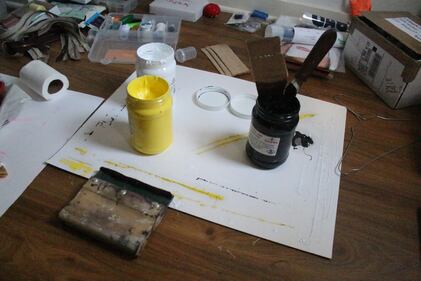 Photo of painting supplies.