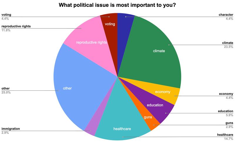 Pie chart of survey results.