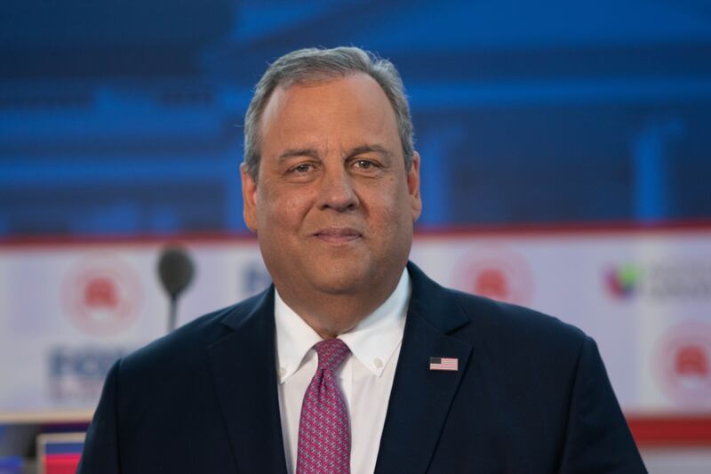 Chris Christie at the Reagan Library for the second Republican Debate.