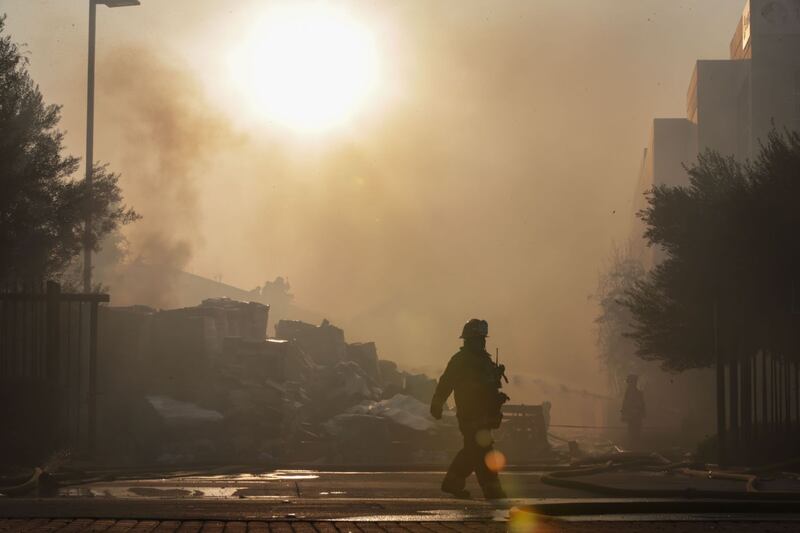 Photos of the City of Carson warehouse fire.