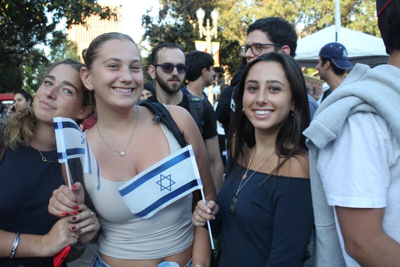 Photos of vigil on USC campus.