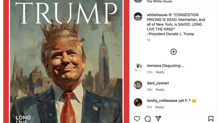 Screenshot of the White House Instagram "Long Live the King" post.