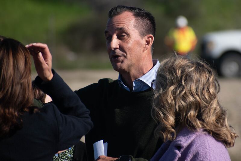 Mark Pestrella, the director of Los Angeles County Public Works, explains the spreading grounds system employed at Tujunga.