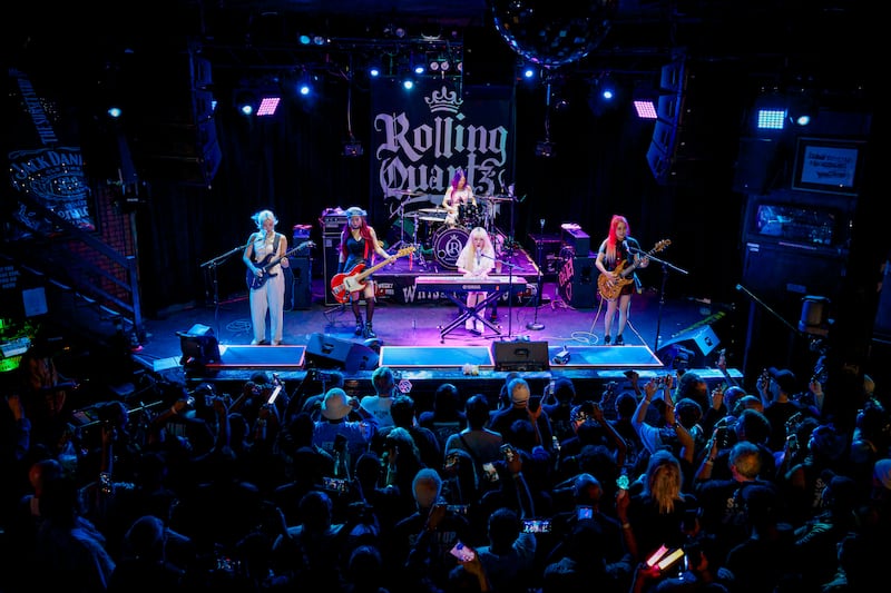 Rock band performing on stage