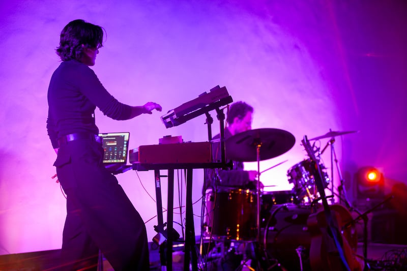 Artists performing on stage