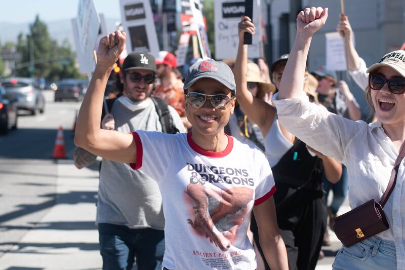 A Dungeons & Dragons fan with an Ancient Red Dragon on their shirt.