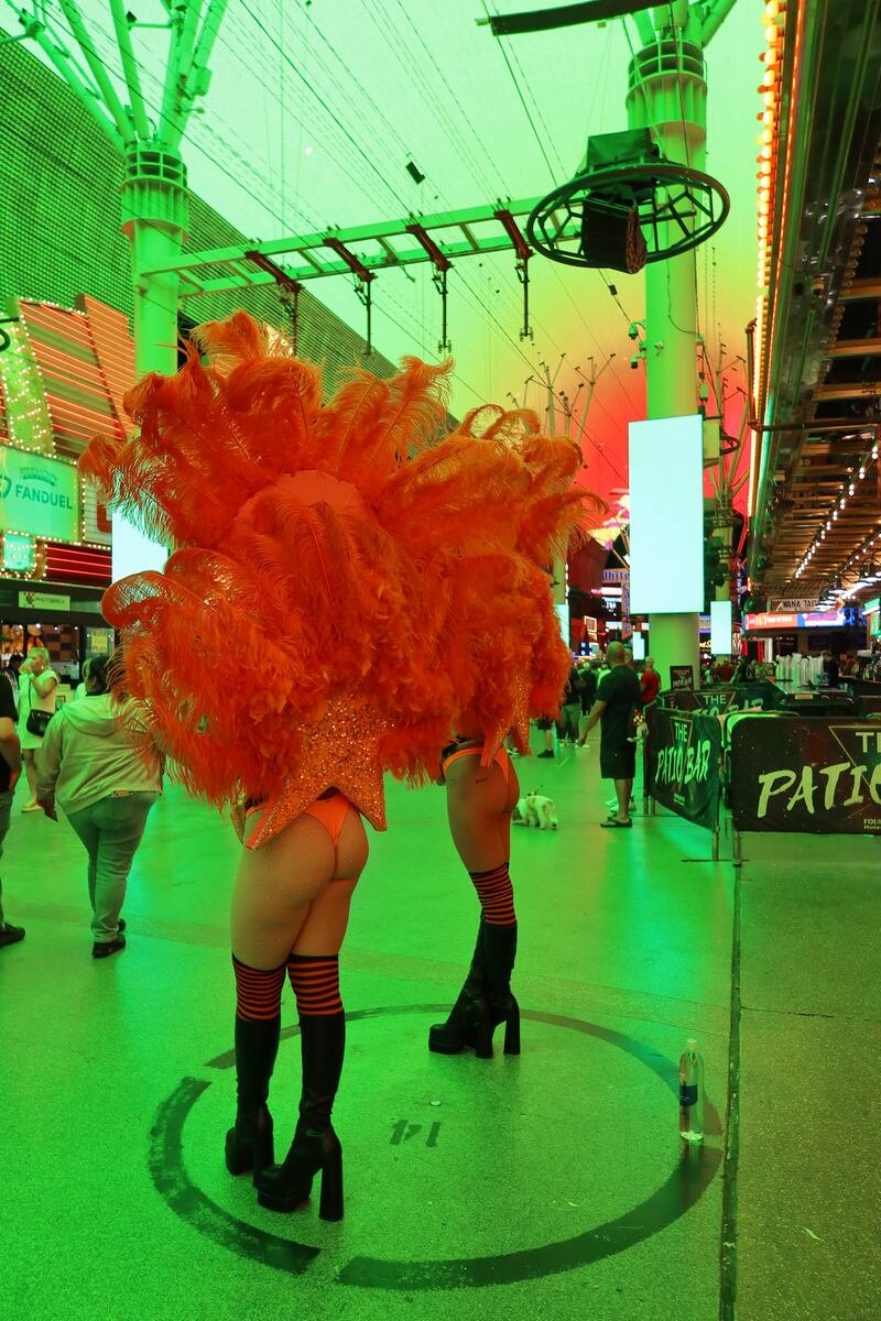 Showgirls standing in their “Performer’s Circle”.