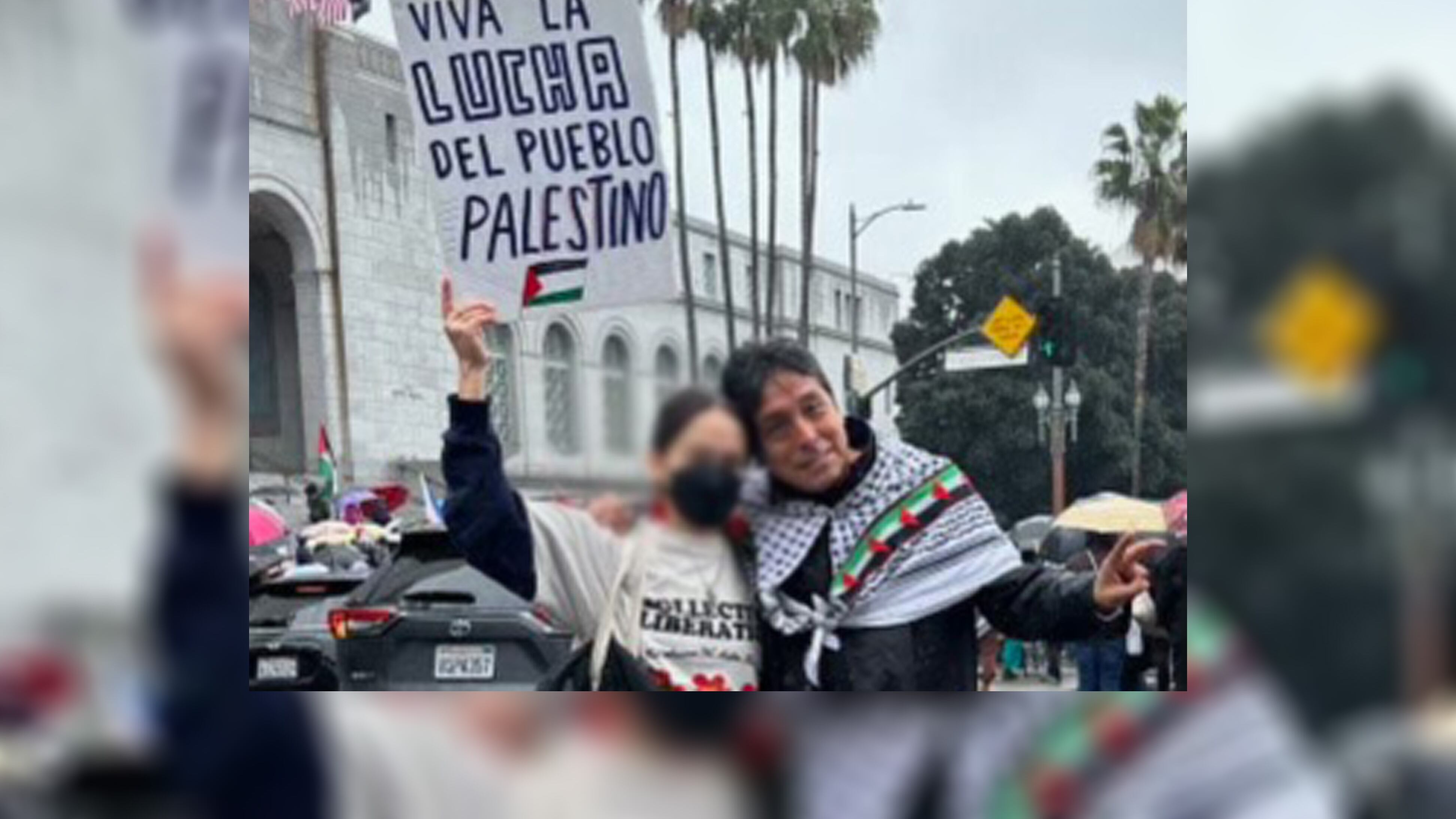 Aguero and his daughter attending a previous protest in LA (Photo Courtesy of Aguero)