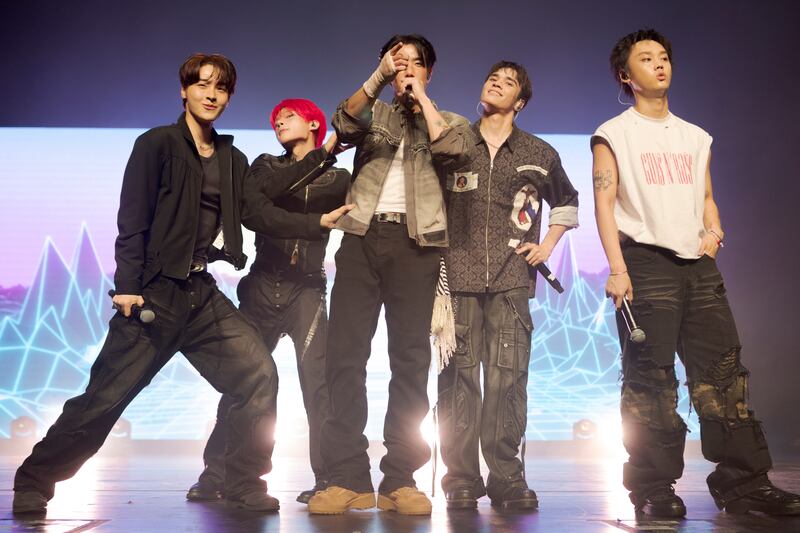Boy group performing on stage