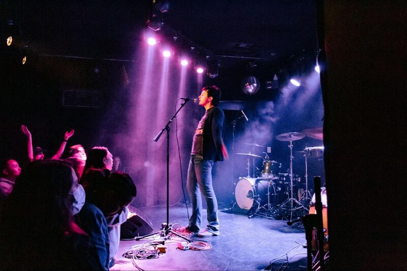 The band Groupthink performs at the Moroccan Lounge.