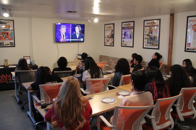 Photo of Presidential Debate watch party at Boyle Heights Beat