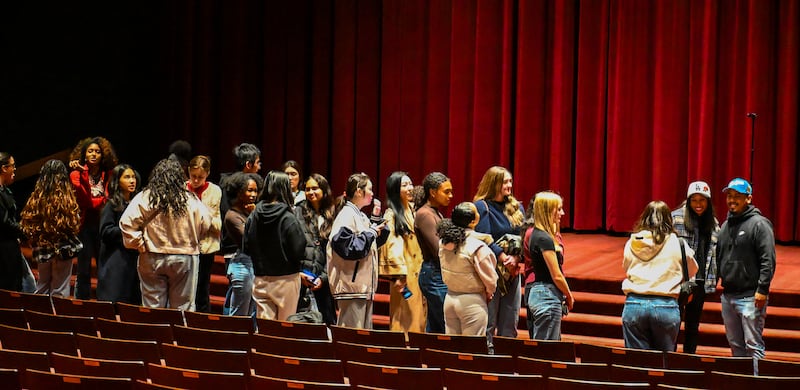 Allyson talking and taking pictures with all her fans.