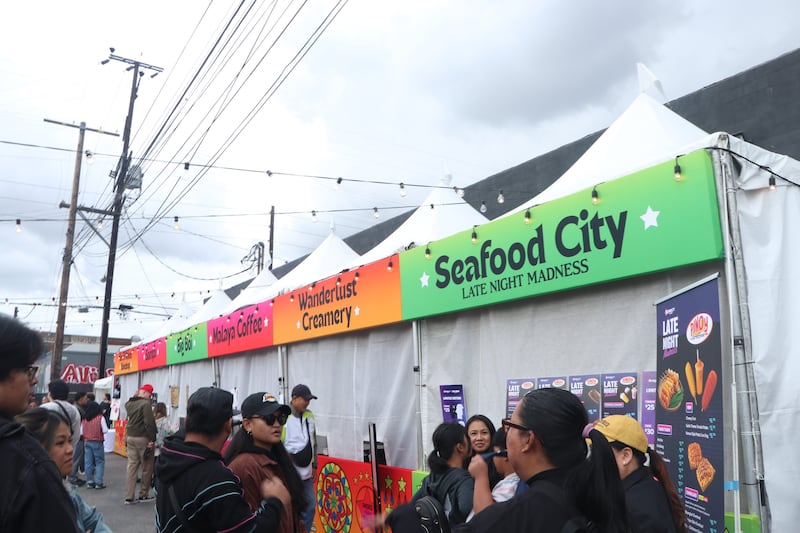 Food stands lined up