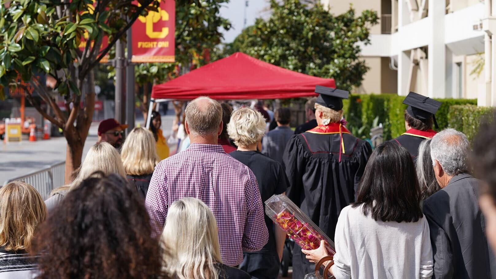 Photo of families walking in