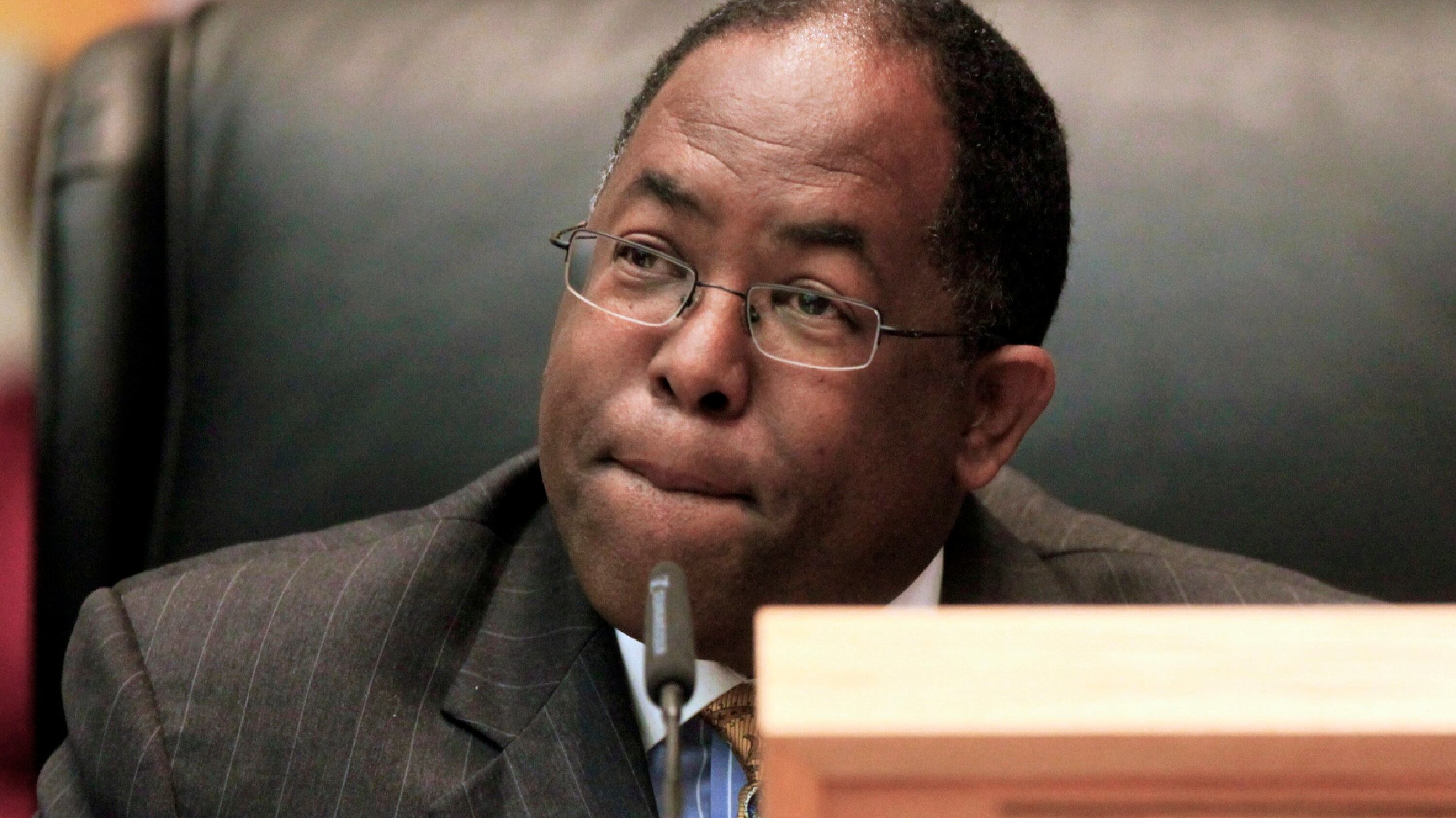 Photo of Mark Ridley-Thomas at a board meeting.