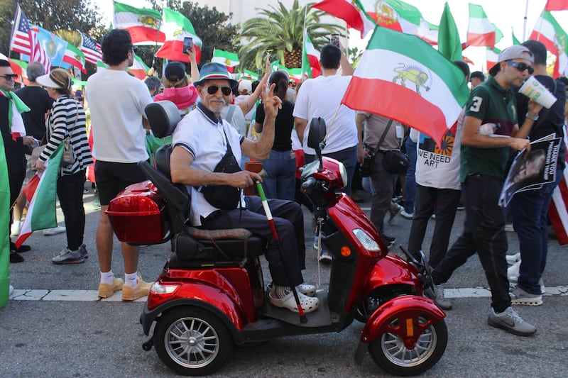 Bahman Mohammadi, a Los Angeles resident, said he hopes to return to his home country and reunite with his family after years apart following the news of Khamenei’s death. (Photo by Charlotte Calmès)