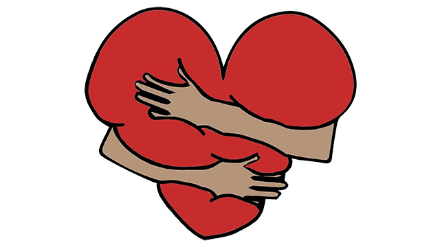 A digital illustration depicts arms suffocating a heart.