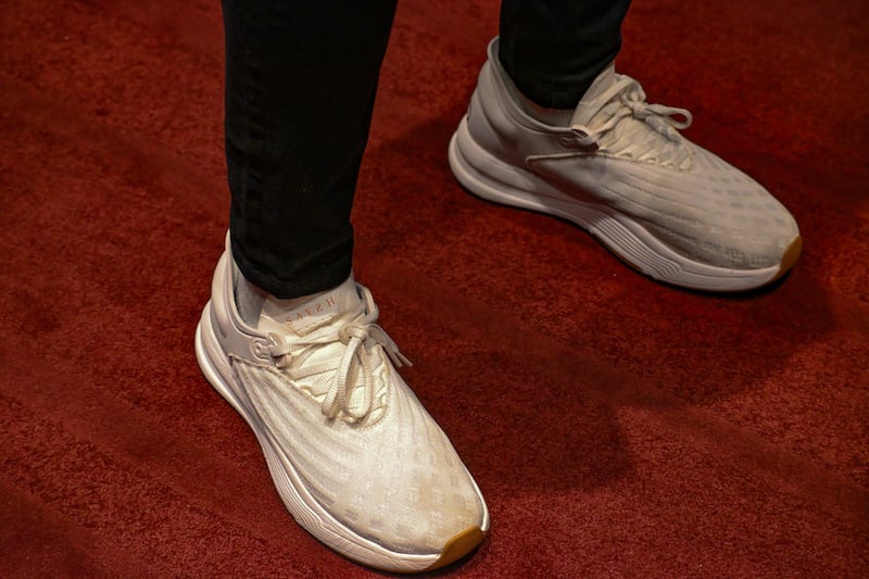 Allyson sporting shoes from her own brand Saysh.