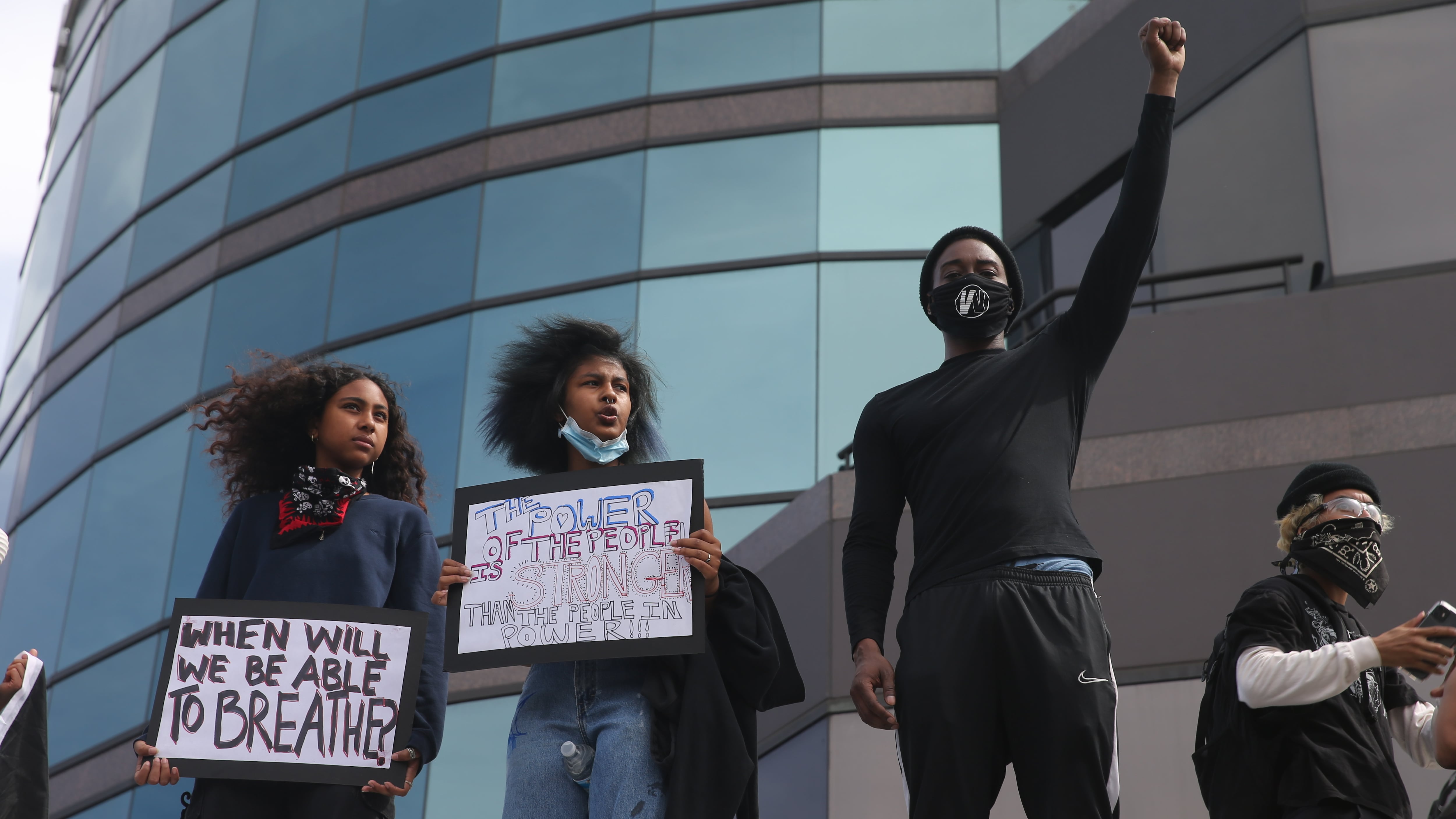 Photo of protestors in Los Angeles following the murder of George Floyd.