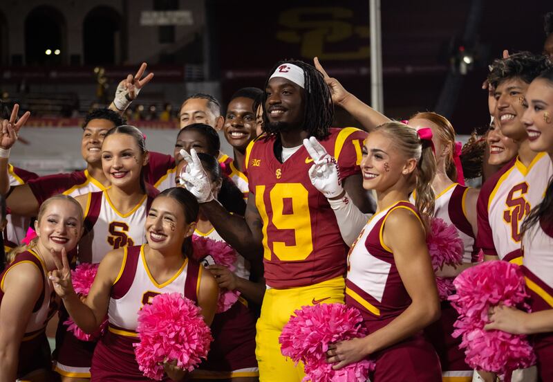 Bishop Fitzgerald was the “Man on the Ladder” for the Oct. 11 game against Michigan.