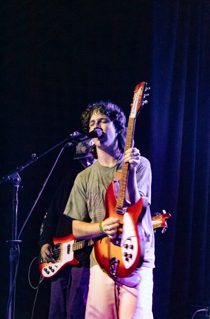 Davin Eagleston serenades the crowd while performing “Easy Peasy,” the band’s top-streamed single. (Photo by Marissa Ding)