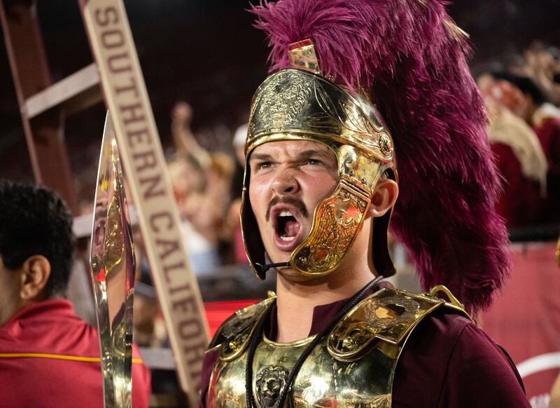 The trojan celebrating his victory.