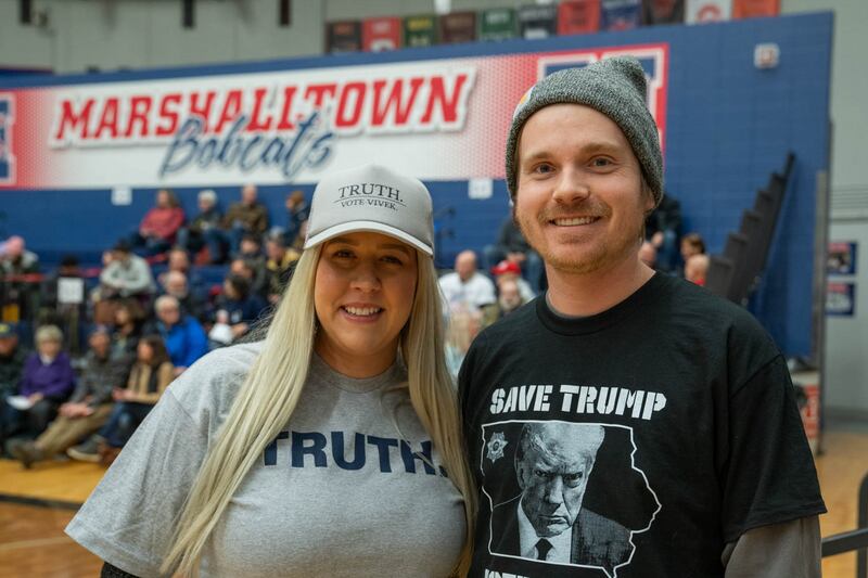 A couple at the Iowa caucus.