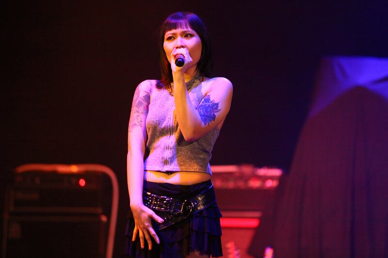 Singer singing on stage
