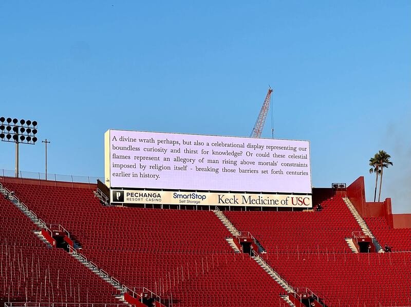a explanatory caption on a screen