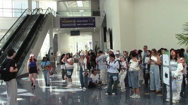 People lining up for an audition